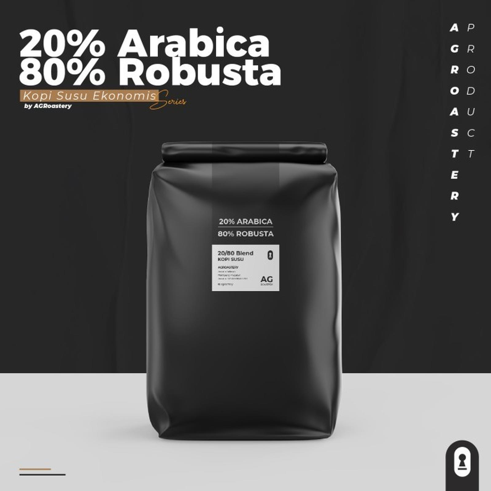 Biji Kopi Blend 20/80 Kopi Susu Ekonomis 1 KG